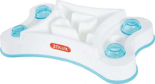 Zolux Anti-Overfeeding Kunststoff Schalen Futter & Wasser Langsame Fütterung für Hund & Katze 600ml in Weiß Farbe