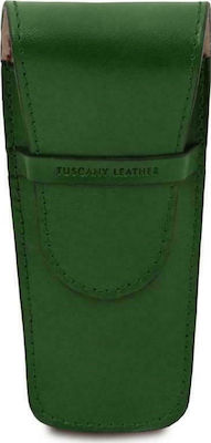 Tuscany Leather TL142130 Δερμάτινη Θήκη για 2 Στυλό σε Πράσινο χρώμα