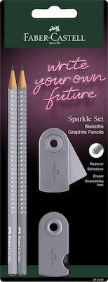 Faber-Castell Sparkle Neo Set von 4 Bleistiften B Gray