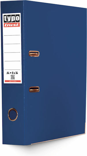 Typotrust Ordner 8/34 für Papier A4 mit 2 s Ringen Blau 12Stück