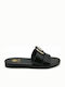 Utopia Sandals Leather Women's Flat Sandals in Black Color