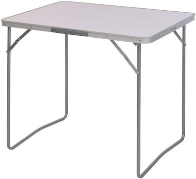 Τραπέζι Μεταλλικό για Camping Πτυσσόμενο 80x60x69cm Λευκό