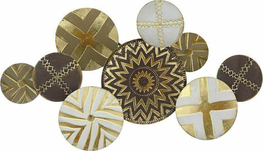 Iliadis Geometric Wall Decor Brown Metal 90x50cm