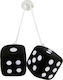 Sumex Διακοσμητικά Ζάρια Fuzzy Dice 7 x 7cm Μαύρο