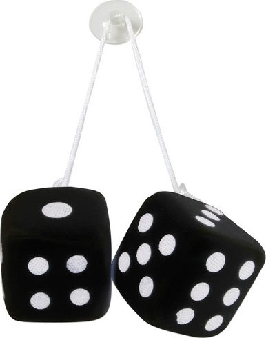 Sumex Διακοσμητικά Ζάρια Fuzzy Dice 7 x 7cm Μαύρο