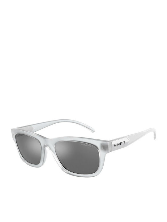 Arnette Men's Sunglasses with Grey Horn-Rimmed Frame and Grey Mirror Lens AN4284 27616G