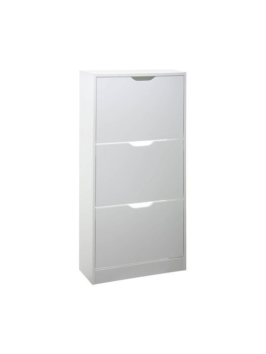 Holz Schuhschrank Tir mit 6 Regalen White L60xW23.3xH119cm