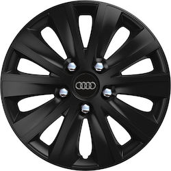 Versaco Car Hubcap Set Rapide NC with Audi Emblem 15" 4pcs Black