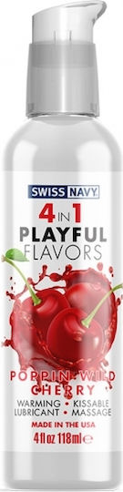 Swiss Navy 4 in 1 Playful Flavors Lubricant Gel Poppin Wild Cherry 118ml