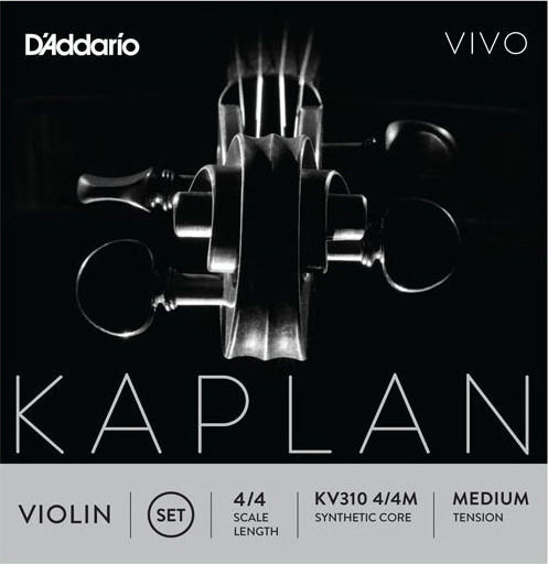 Daddario Single Synthetic Core Strings 4pcs for Violin 4/4 Kaplan Vivo Violin Medium