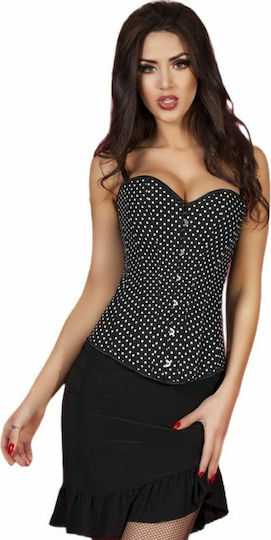 Chilirose Corset with Dots Black