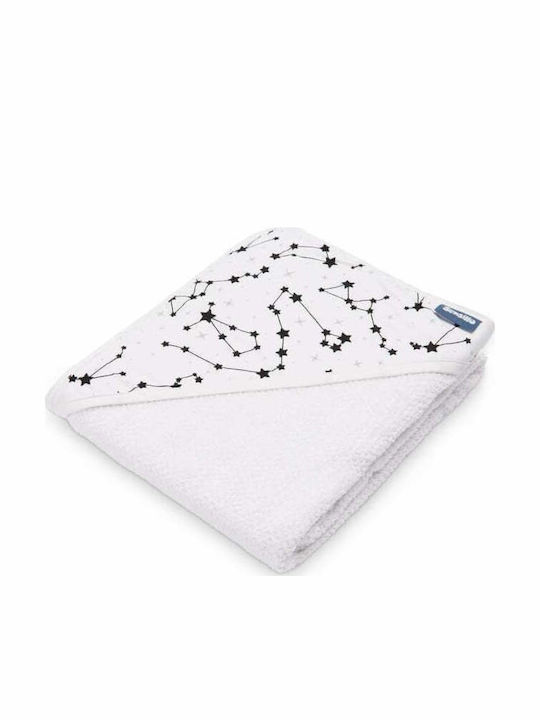 Sensillo Hooded Baby Bath Towel Stars White 4180