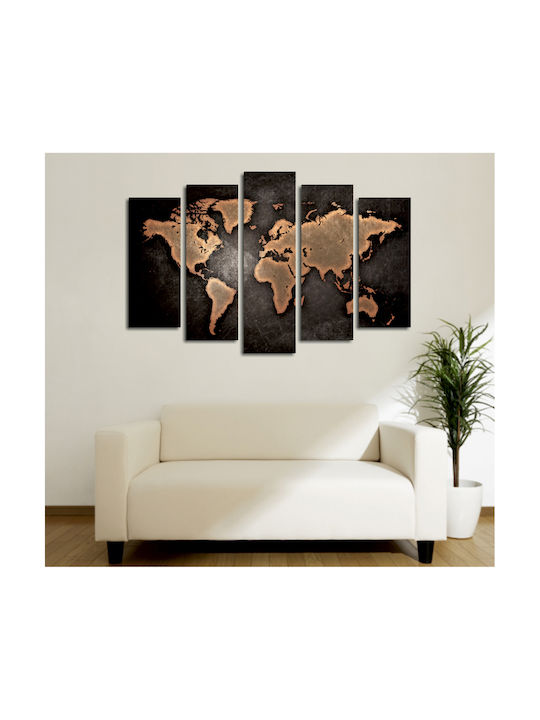 HomeMarkt Χάρτης Πεντάπτυχος Πίνακας σε Καμβά 105x70cm
