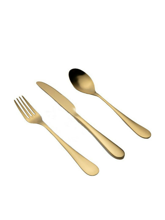 Dinox 60-Piece Stainless Steel 18/10 Gold Cutlery Set Nis