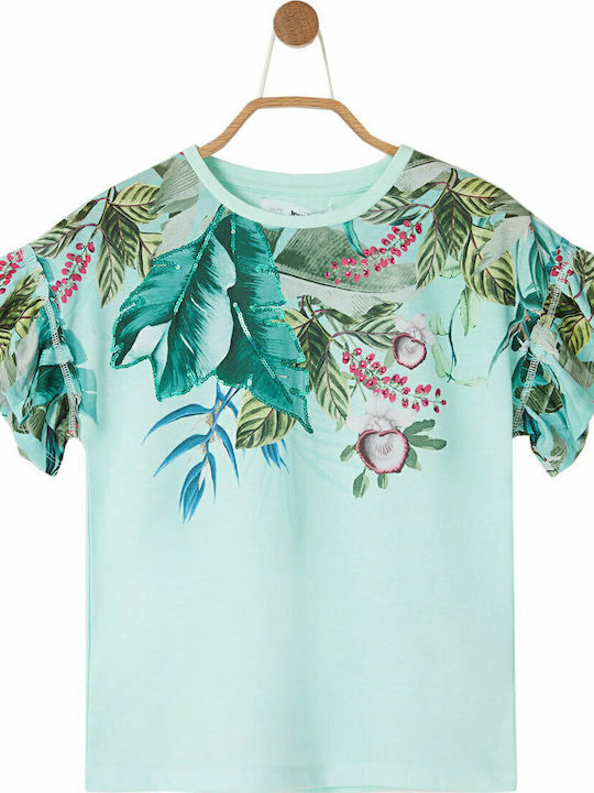 Kids' Shirt Short Sleeve Turquoise Viera