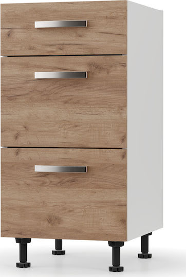 Επιδαπέδια Συρταριέρα Κουζίνας Charlotte 46.5x40x82cm Χρυσό - Δρυς