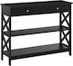 Wooden Console Table Black Velvet-Black Metal L100xW30.5xH80cm