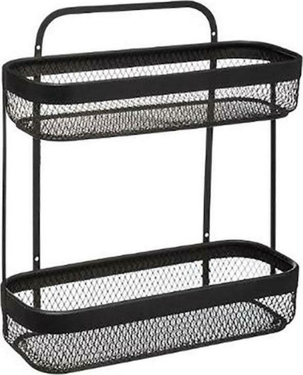 Atmosphera Wandmontage Regal Mayaj Metallisch 30.7x12x34.5cm Schwarz