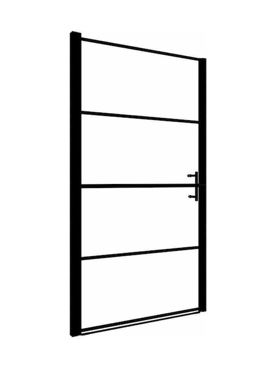 vidaXL Διαχωριστικό Ντουζιέρας με Ανοιγόμενη Πόρτα 81x195cm Fabric Black