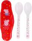 Stor Baby Set with Spoons Peppa Pig made of Plastic in Case Red 2pcs