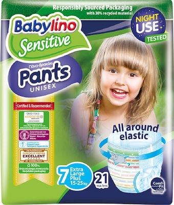 Babylino Pantaloni de scutec Sensitive Sensitive Nr. 7 pentru 15-25 kgkg 21buc