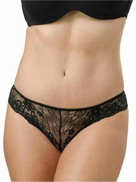 Luna Amelia Women's Slip with Lace Black