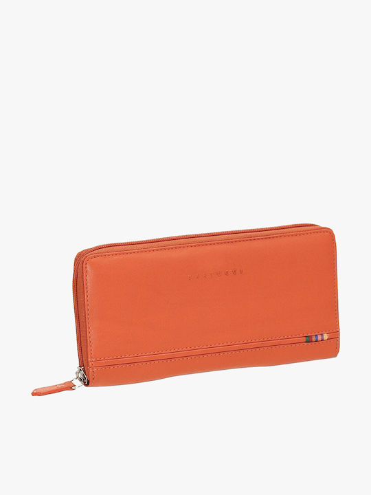 Large Leather Women's Wallet Classic Orange