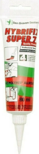 Bostik Den Braven Hybrifix Super 7 Sealant Silicone White 80ml