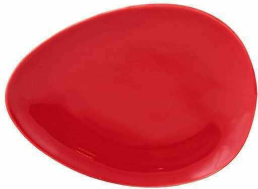 Art et Lumiere Imagination Plate Desert Oval made of Porcelain Red 19.5x15cm