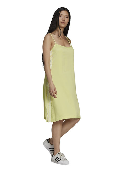 Summer Midi Athletic Dress with Spaghetti Straps Pulse Yellow