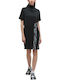 Adidas Danielle Cathari Midi Dress Satin Turtleneck Black