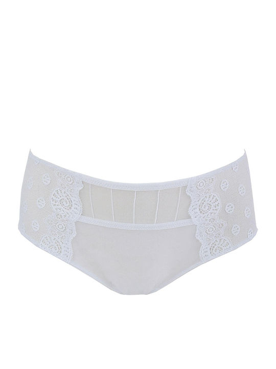 Luna Felipa 23312 Women's Boxer with Lace White