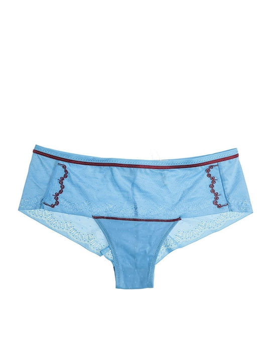 Luna Penelope 23202 Women's Boxer with Lace Turquoise