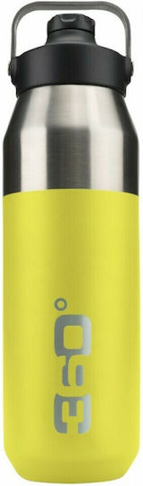 360 Degrees Insulated Wide Mouth Sip Cap Recyclable Thermos Bottle Stainless Steel BPA Free 750ml Yellow