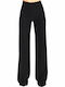 Women's High-waisted Fabric Trousers Flared Black