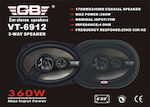 Car Speaker Set VT-6912 6x9" with 70W RMS (3 Way)