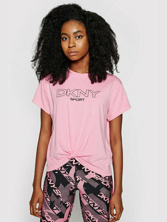 DKNY Women's Athletic Blouse Short Sleeve Pink ...