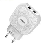 Moxom Charger with 2 USB-A Ports and Cable Lightning Whites (KH-44)