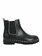 Versace AM7Μ164-F41 Leder Damen Chelsea Stiefeletten Schwarz