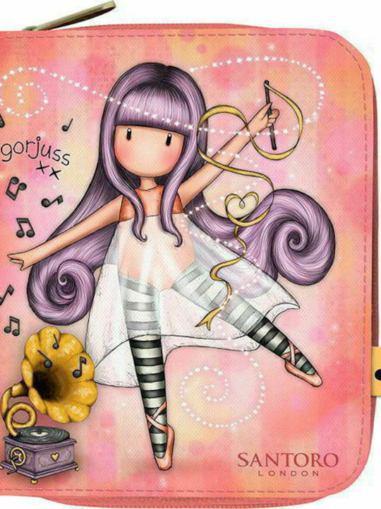 Santoro Little Dancer Παιδικό Πορτοφόλι Κερμάτων με Φερμουάρ Ροζ