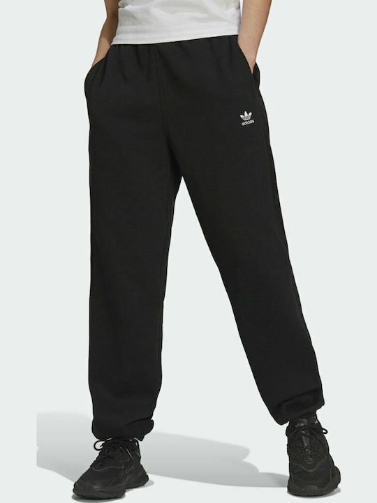 Adicolor Essentials Παντελόνι Φόρμας με Λάστιχο Fleece Μαύρο