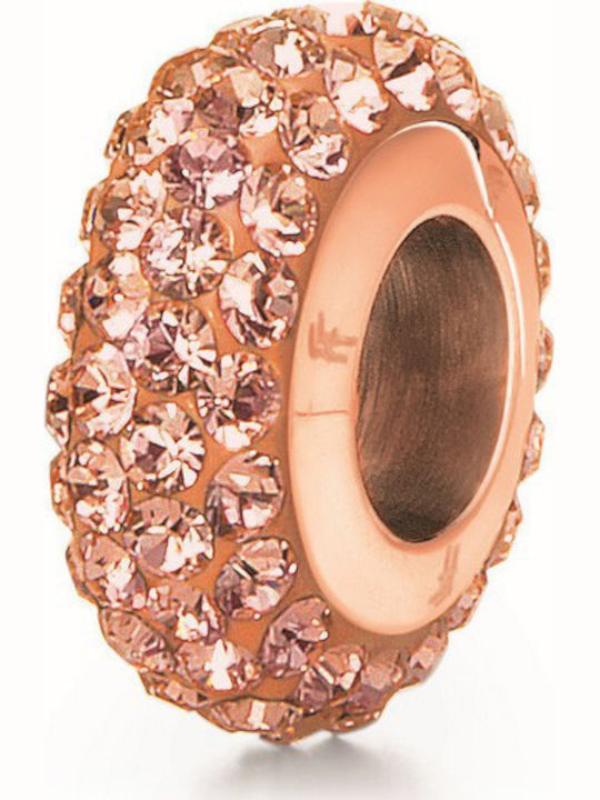 Folli Follie Trinket Charm με Πέτρες με Πέτρες από Επιχρυσωμένο Ασήμι