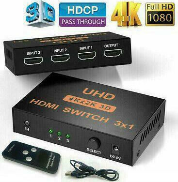 ATC Μεταλλικό 3IN / 1OUT 4K x 2K HDMI Switch 02.001.0041