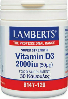 Lamberts Vitamin D3 Vitamina pentru Întărirea Sistemului Imunitar & Sănătatea Oaselor 2000iu 30 capace