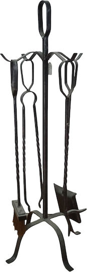 Etoile FR-006 Set de unelte pentru șemineu cu cleștar Negru