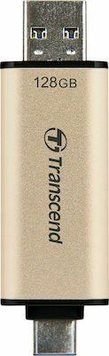 Transcend JetFlash 930C 128GB USB 3.2 Stick with connection USB-A & USB-C Gold