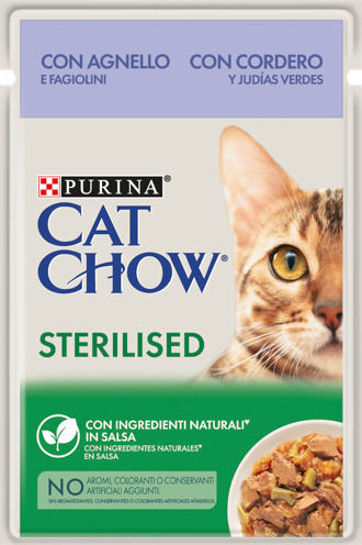 Cat Chow Υγρή Τροφή για Ενήλικες Γάτες σε Φακελάκι με Αρνί 6x85gr