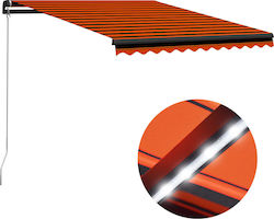 vidaXL Τέντα Βεράντας με Led Πορτοκαλί / Καφέ 3.5x2.5m
