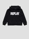 Replay Kids Sweatshirt with Hood and Pocket Black Hoodie