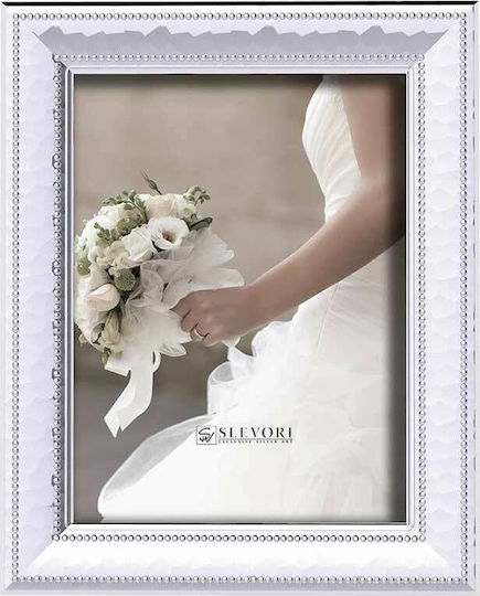 Slevori Forged Cutie pentru Coroană de Nuntă Rama foto Dreptunghiulară Silver/Brown 25x20εκ.